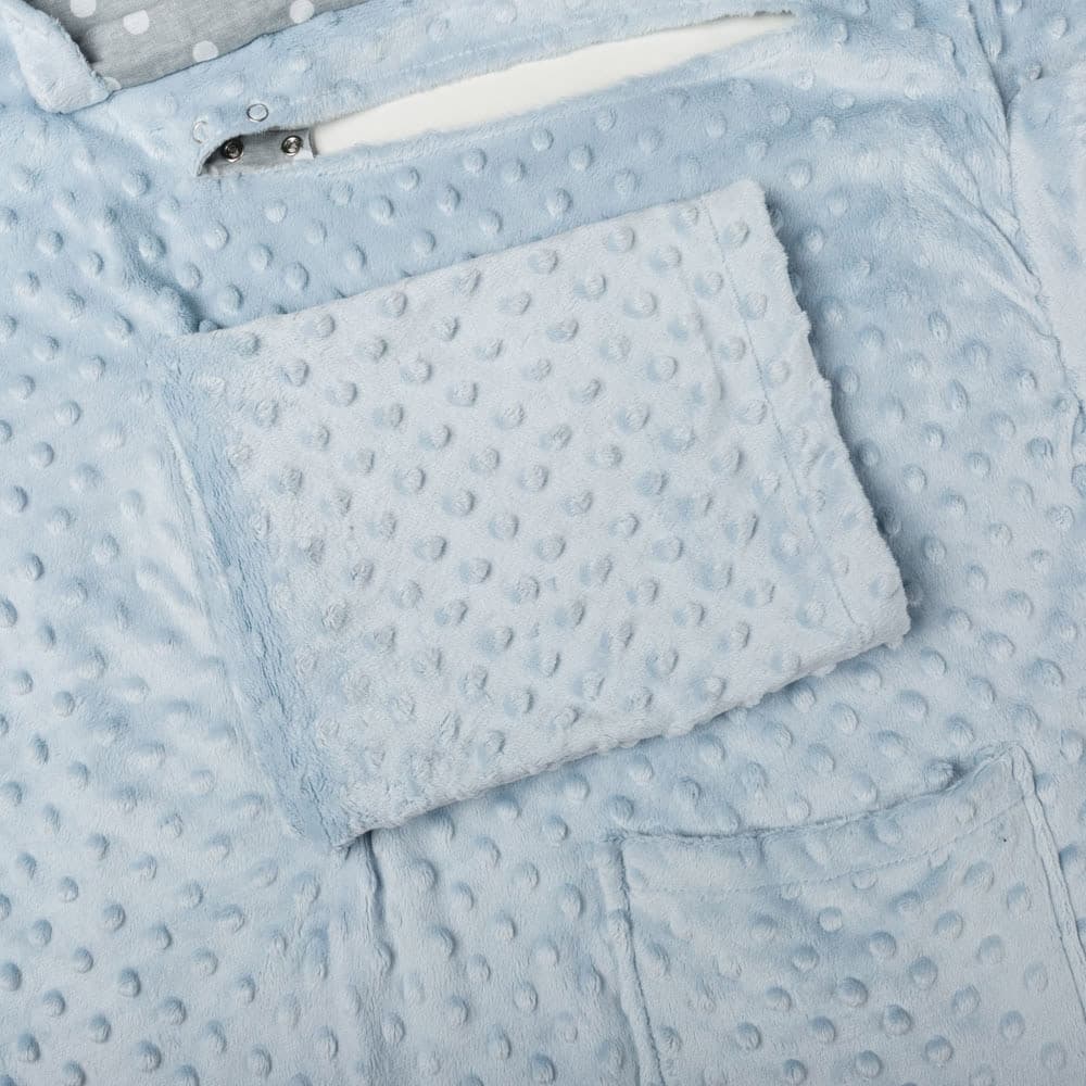 Kocyk z rękawami kapturem Szary dla dziecka dzieci